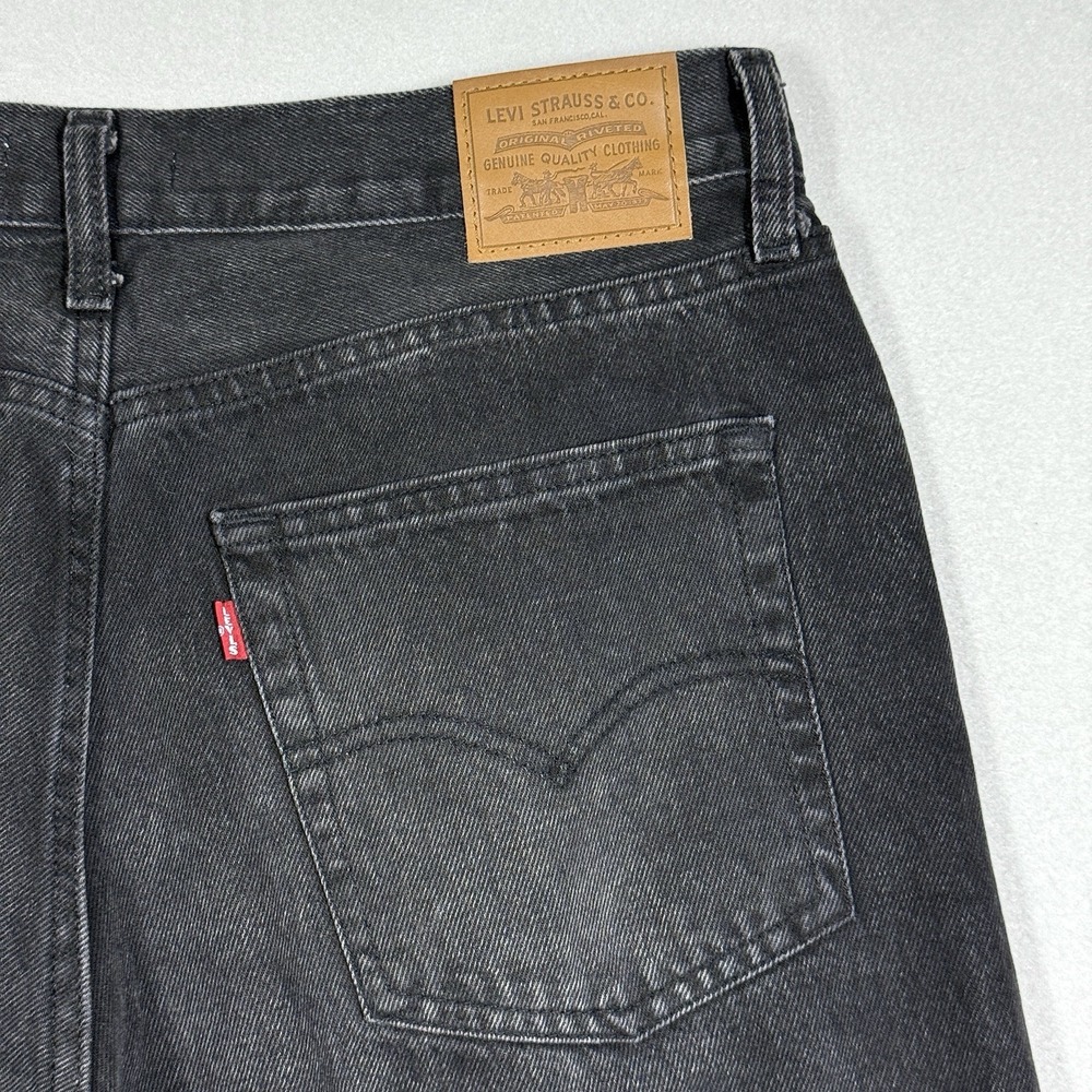 Levis Jeans Womens 31 Baggy Dad Wide Leg BIG E Premium Denim Relaxed Fit Black - Picture 9 of 15